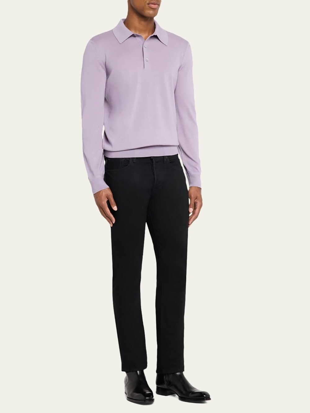 Tom Ford Mint Green Long-Sleeve Polo Shirt